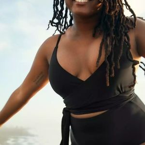 Aerie One Piece Bathing Suit- Black- Large